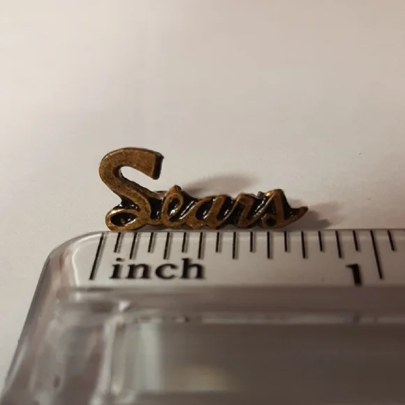 Sears Vintage 1950's Goldtone Script Micro Sized Pin - Picture 1 of 7